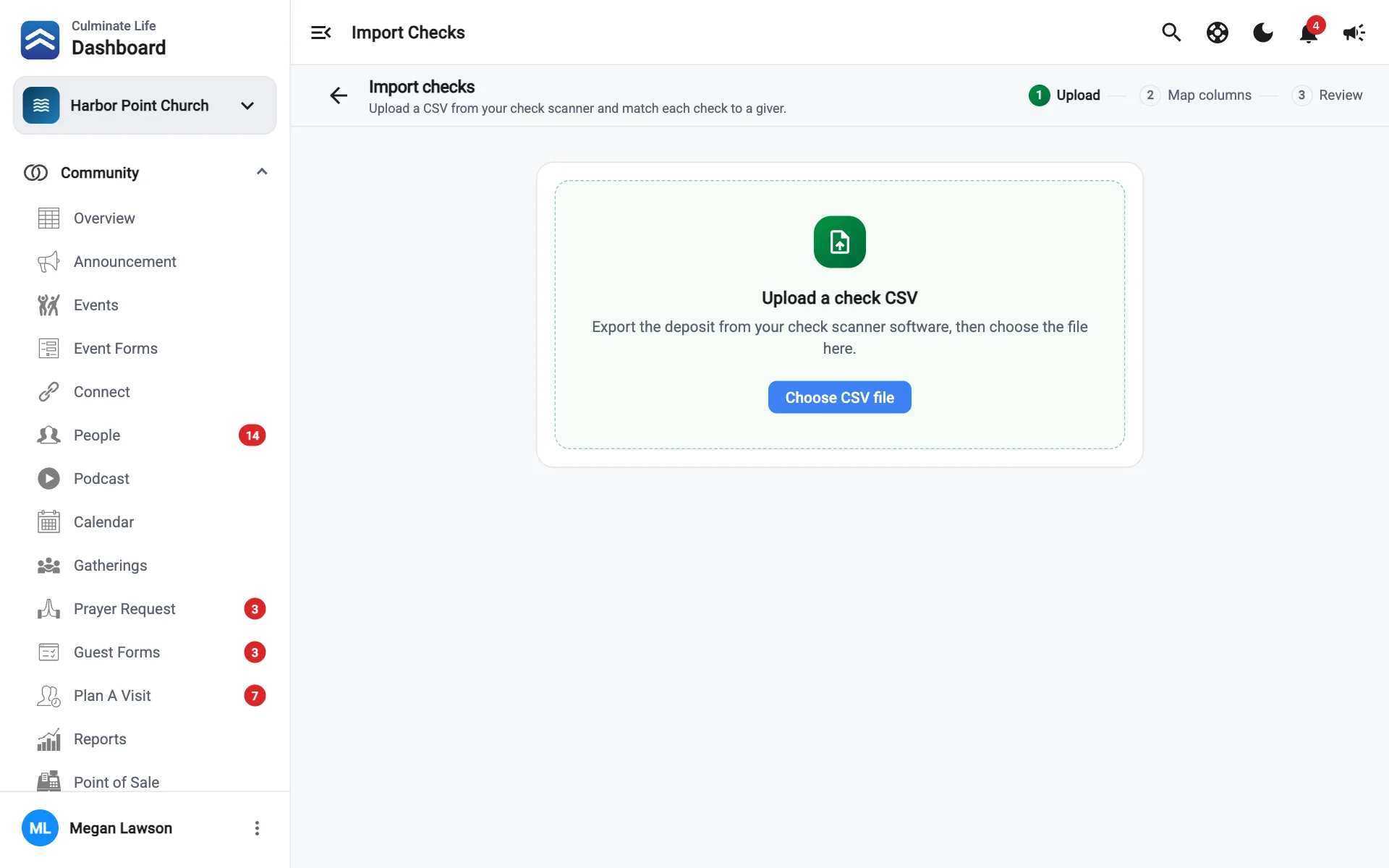 Importing checks from a CSV file
