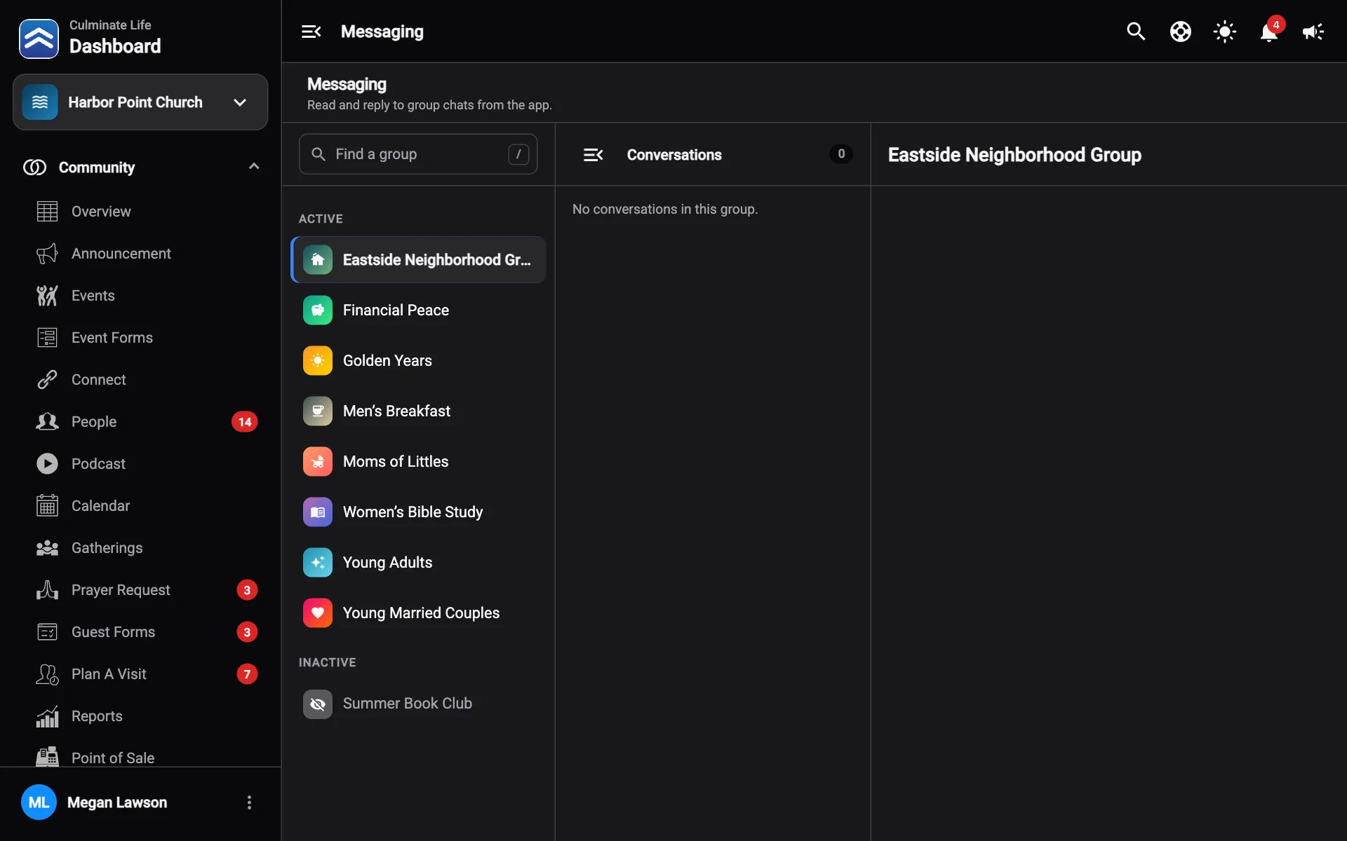 A group chat with chat details open