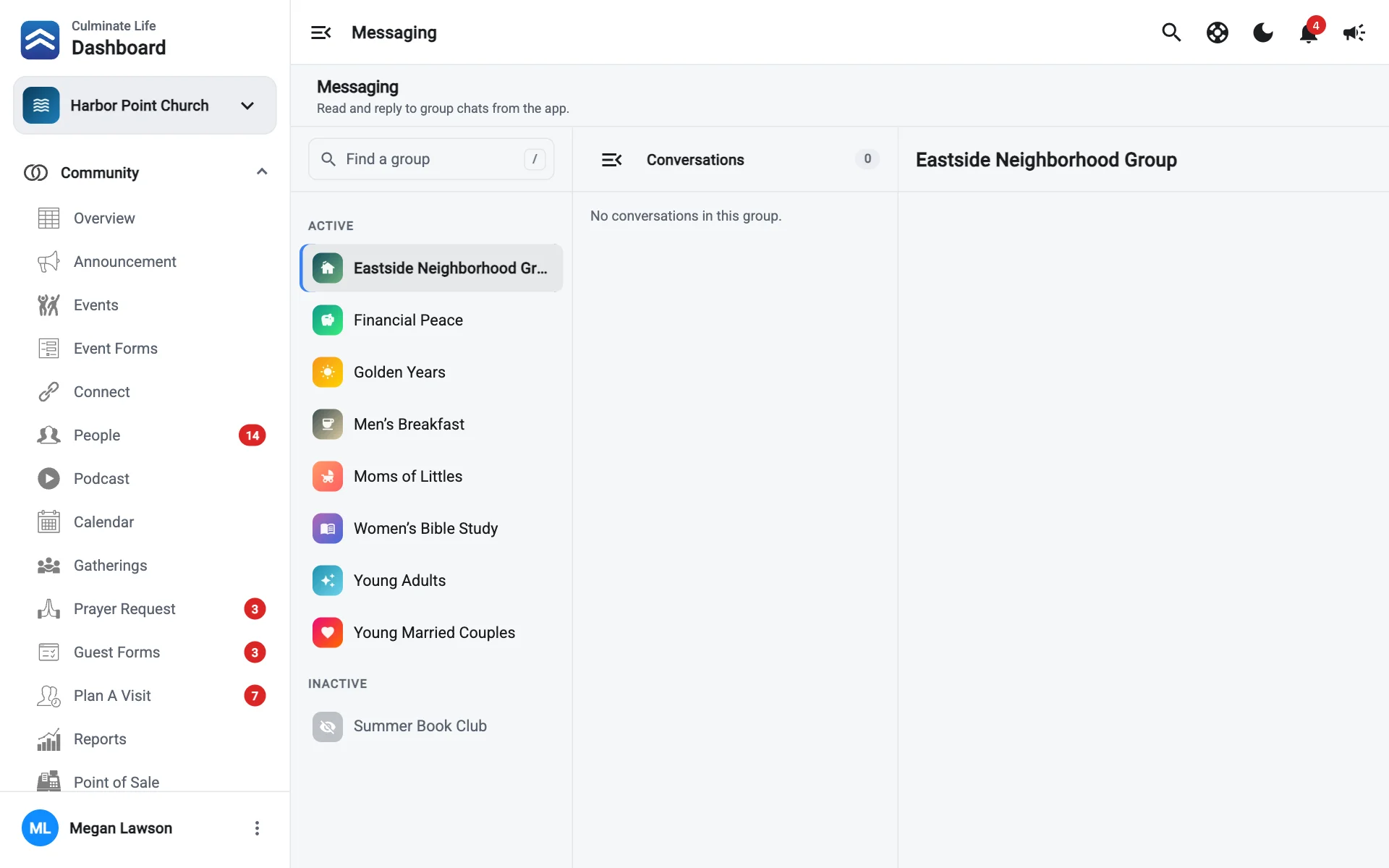 A group chat with chat details open
