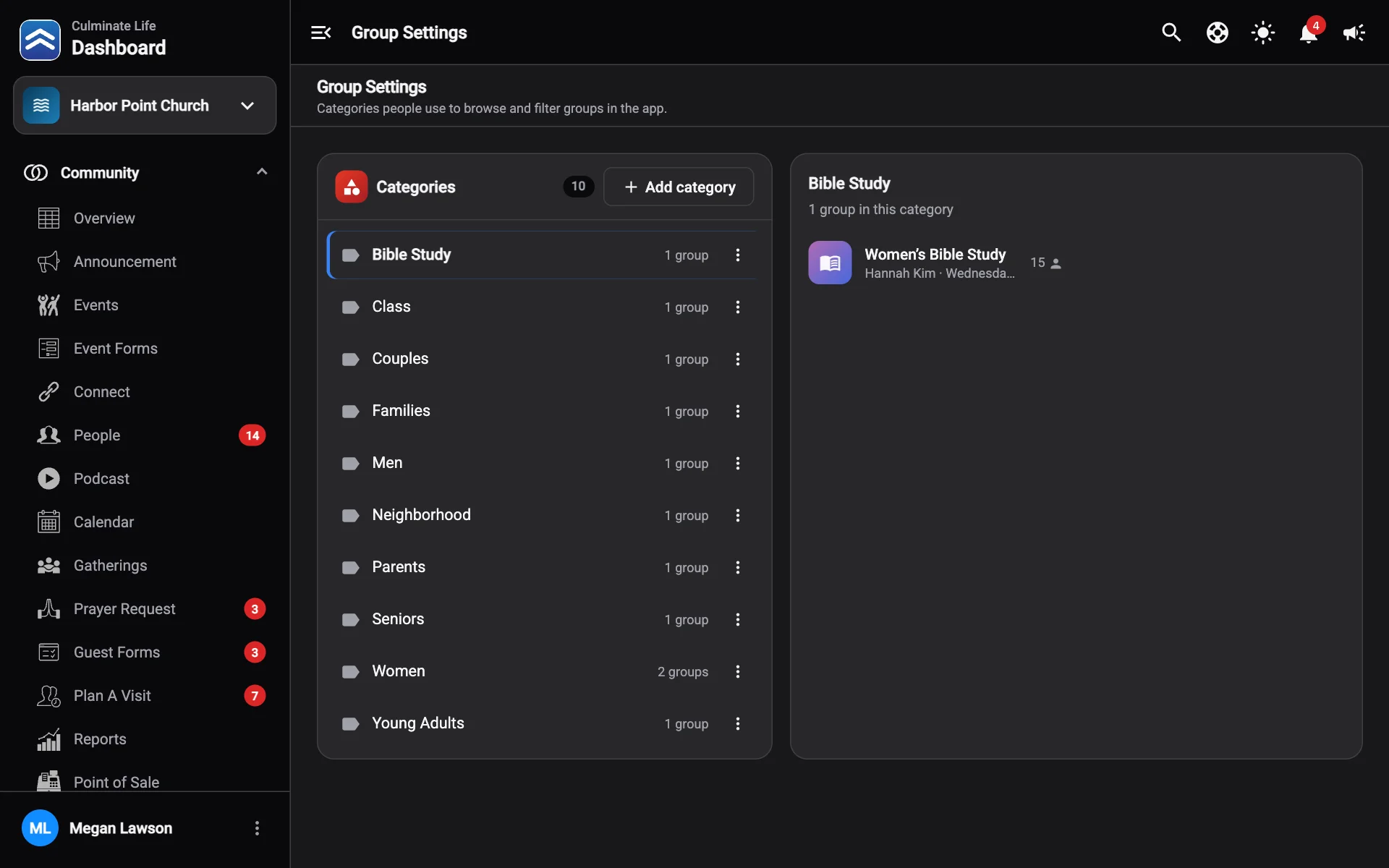 Group categories