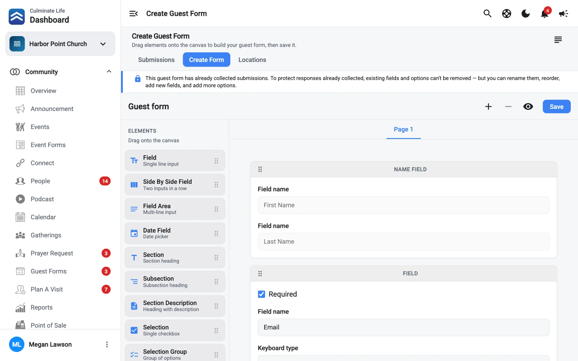 The guest form builder
